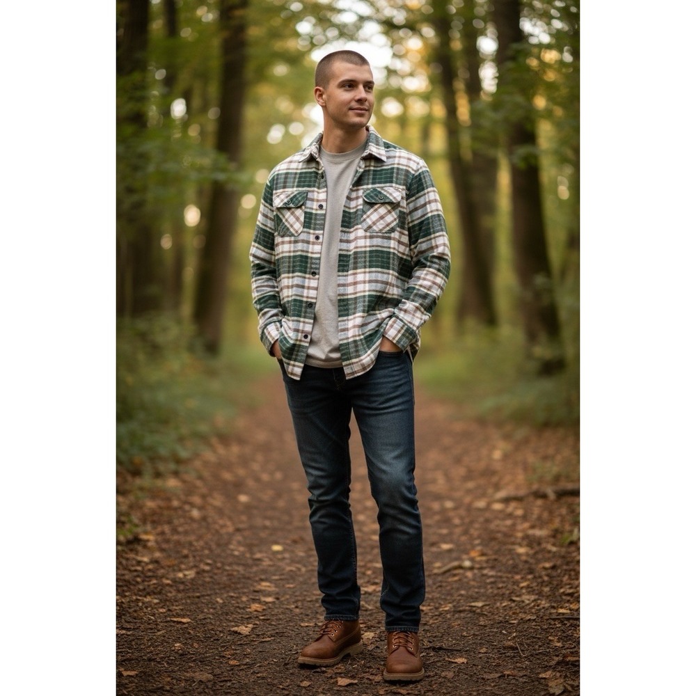 Scotch And Soda M Plaid Distressed‎ Flannel Amsterdam Couture L Patches